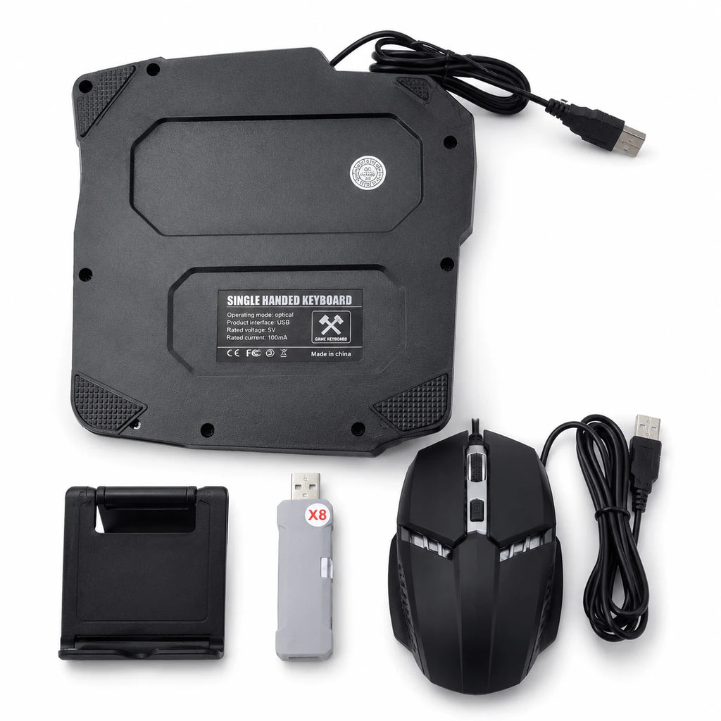 5-in-1 gaming combo with RGB keyboard gaming mouse converter and accessories