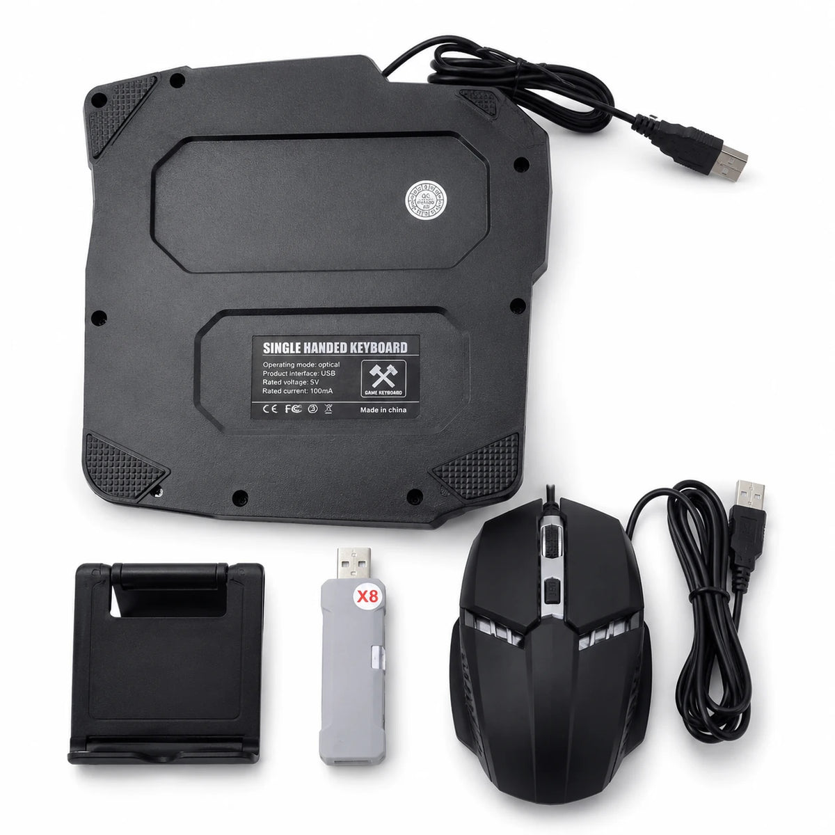 5-in-1 gaming combo with RGB keyboard gaming mouse converter and accessories