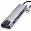 8-in-1 USB-C hub showing HDMI USB RJ45 SD and TF ports
