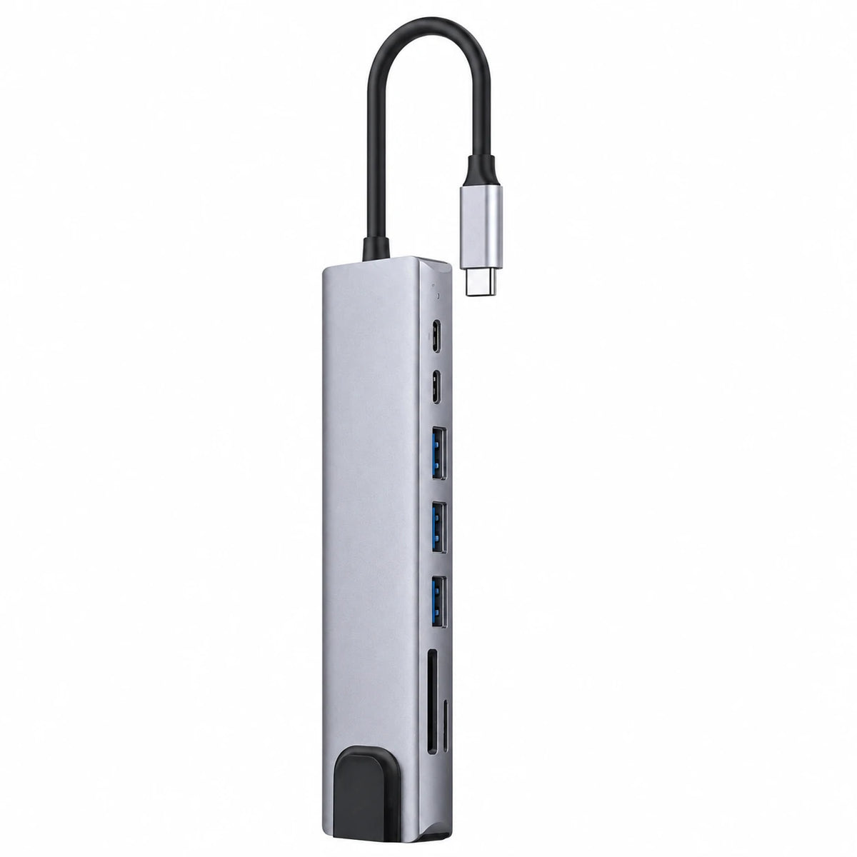 8-port USB-C hub with HDMI Ethernet USB and memory card slots