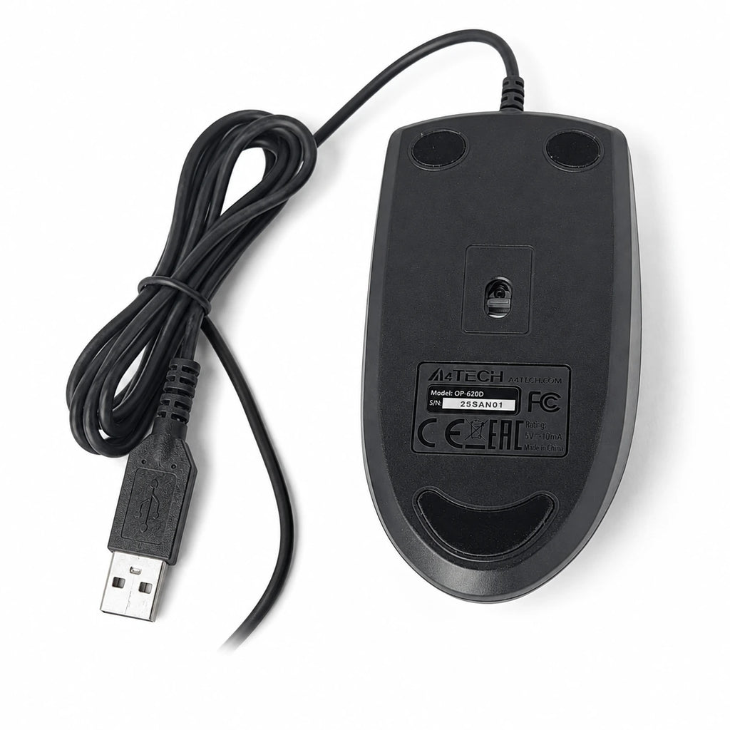 A4Tech OP-620D USB Mouse – 1200 DPI, 4 Buttons & 4-Way Wheel