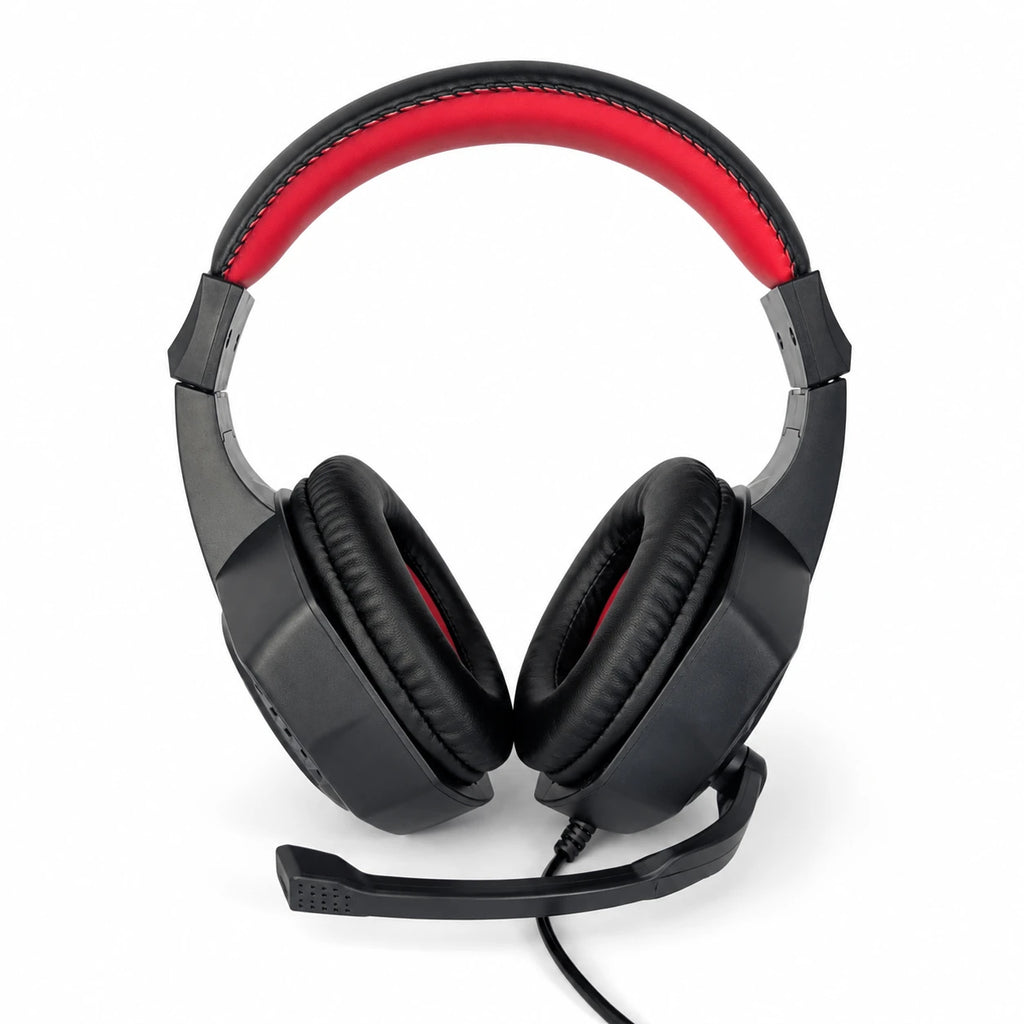 A66 wired gaming headset front view with 40mm speakers