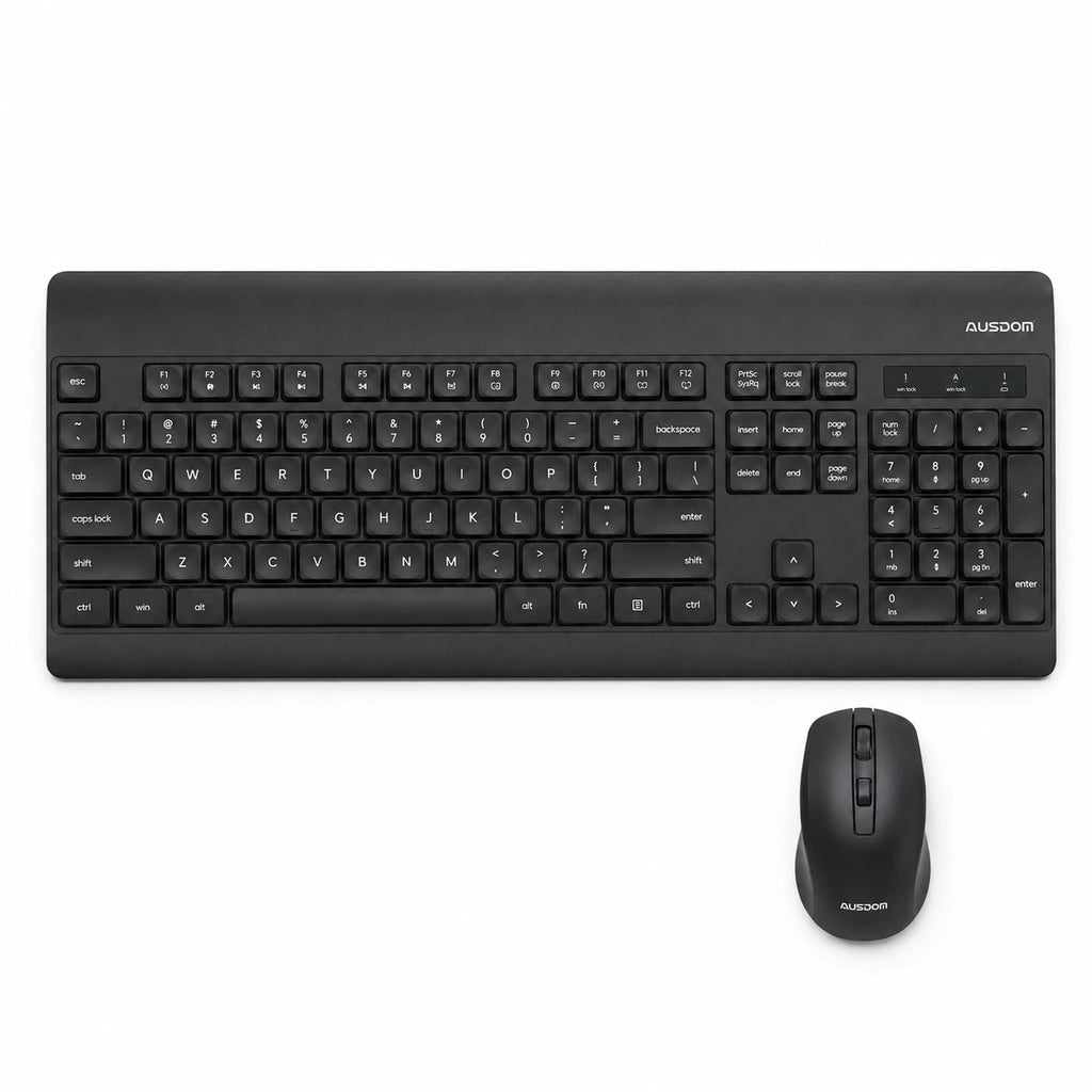 AUSDOM KAM300 104 key full size wireless keyboard with numeric keypad