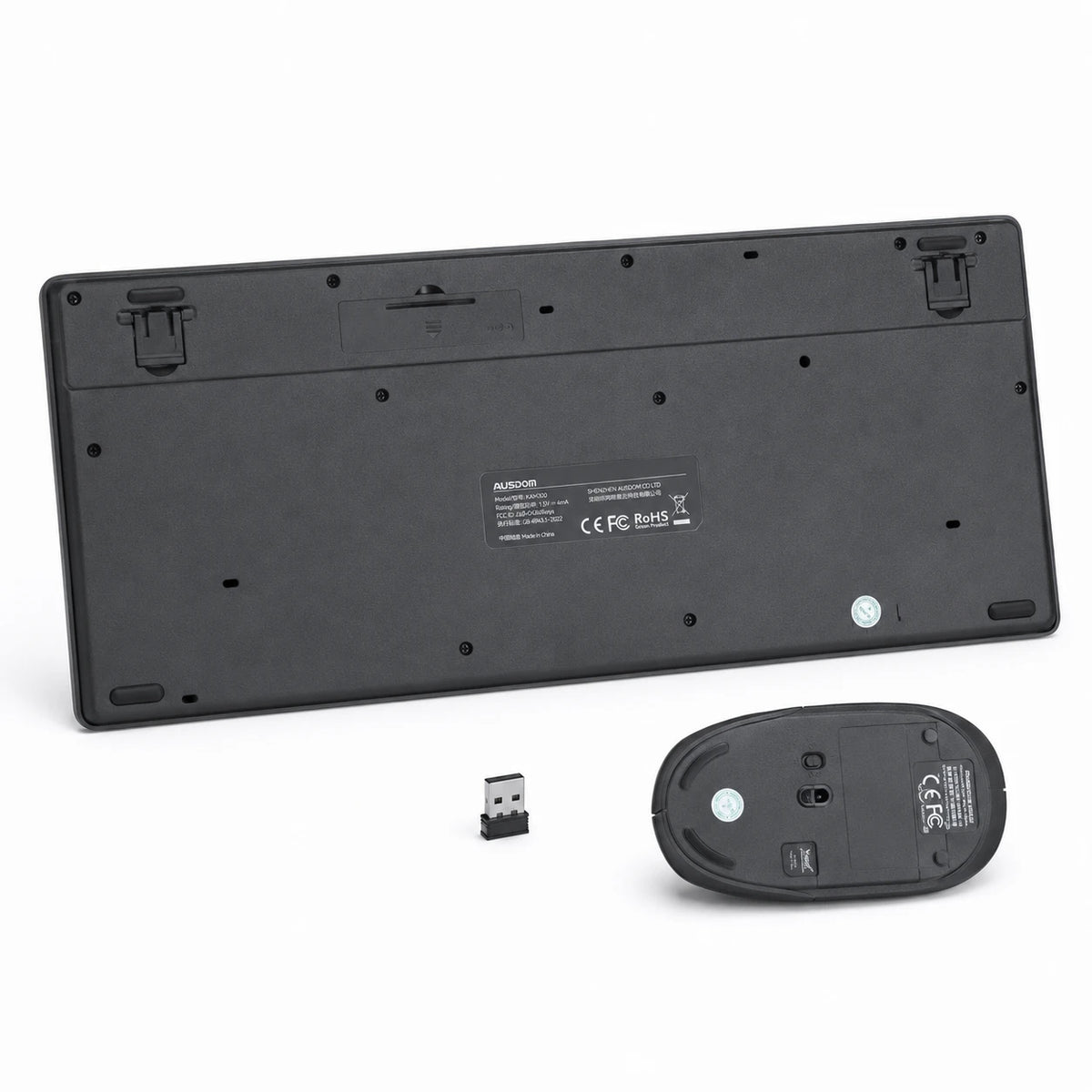 AUSDOM KAM300 2.4GHz wireless keyboard and mouse USB receiver