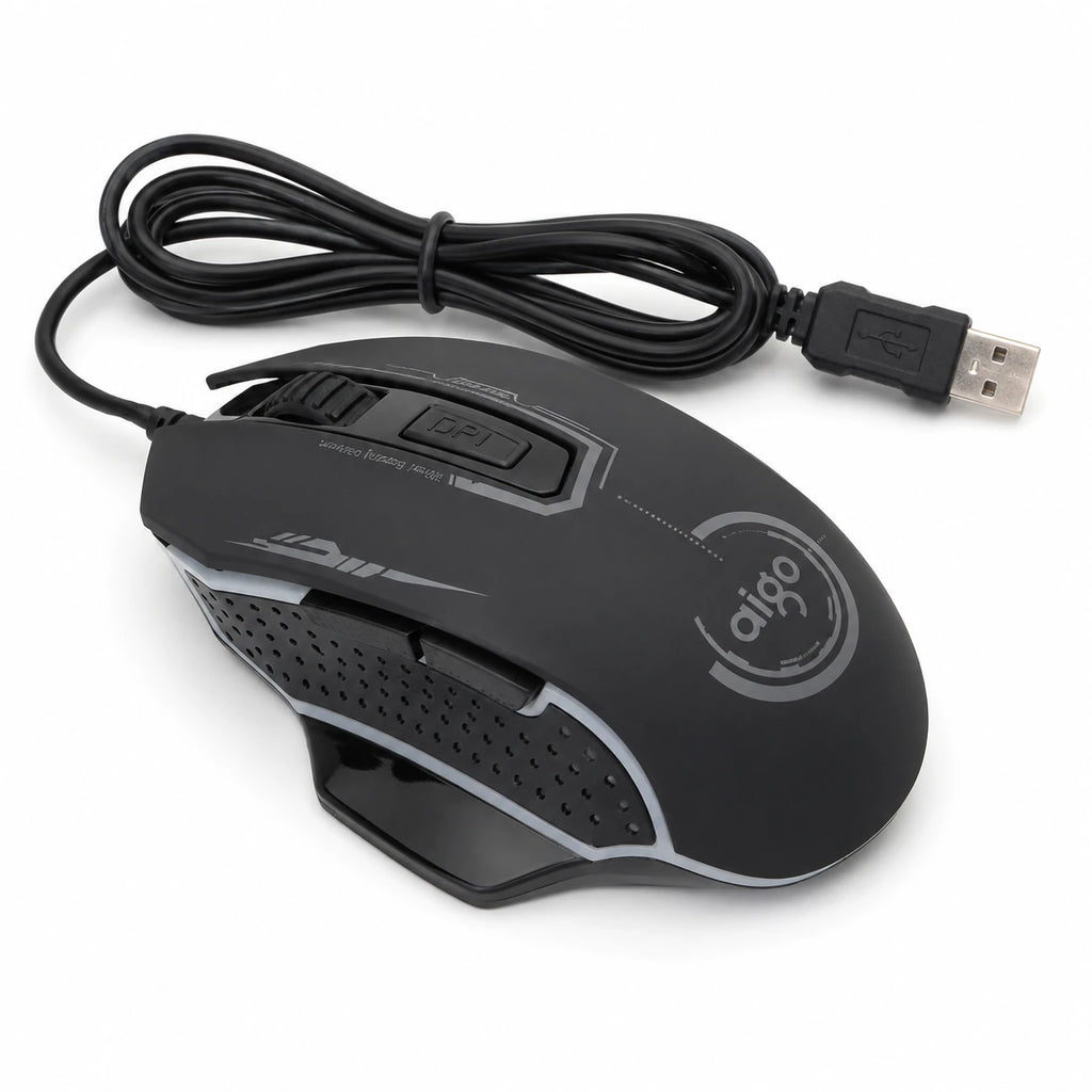 Aigo Q833 gaming mouse 6 buttons and adjustable DPI control