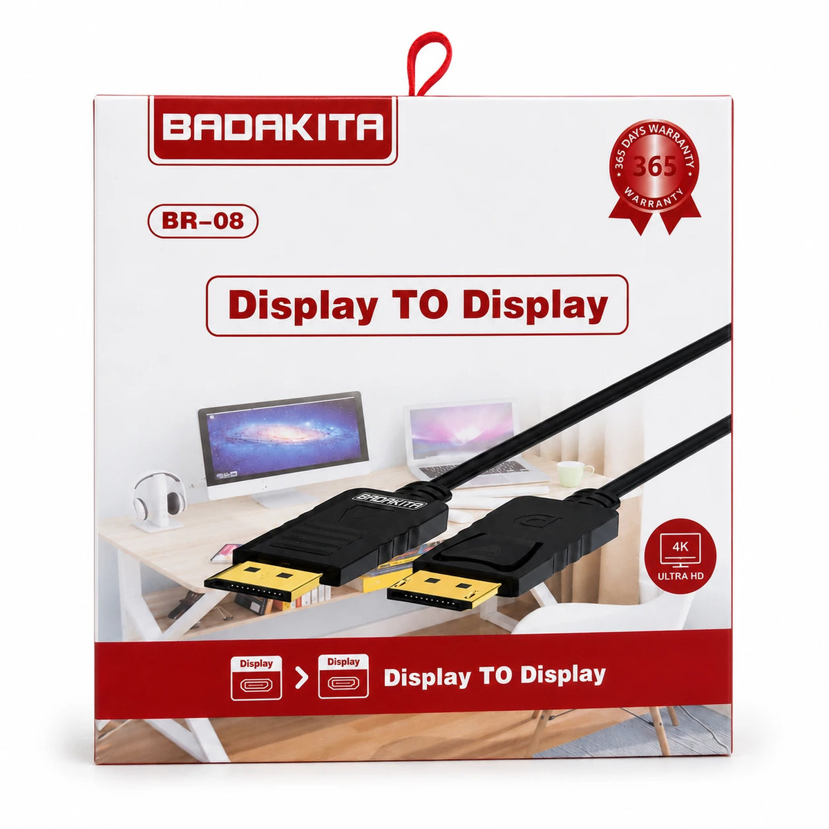 BADAKITA BR-08 DisplayPort cable with plug and play high definition transmission