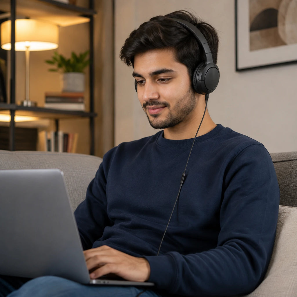 BASS JAXX USB-C wired headphones with built-in microphone