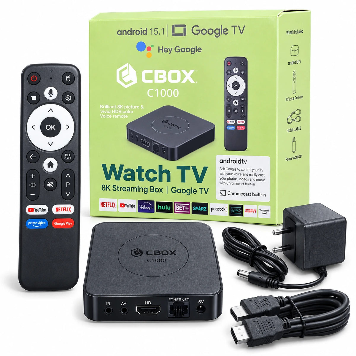 CBOX C1000 8K Android TV Box for Google TV streaming and smart entertainment