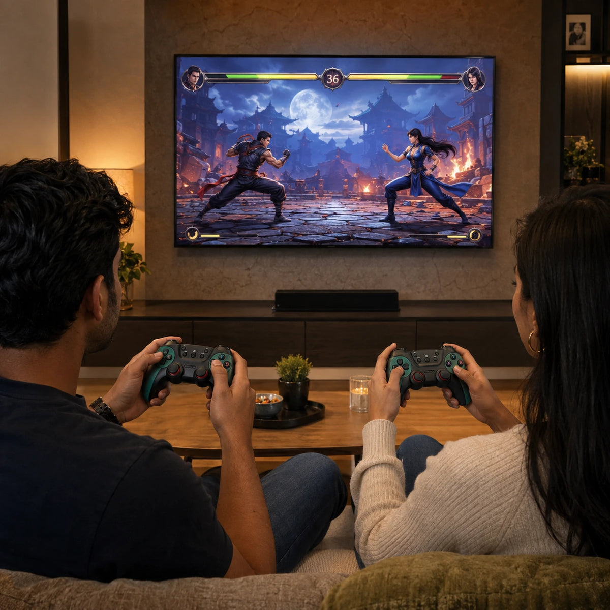 CM-029D wireless gamepad with dual vibration motors and shoulder buttons