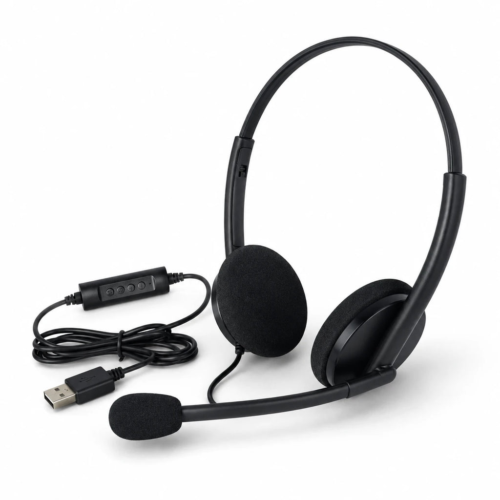 Call Center 001 noise cancellation USB headset with boom microphone