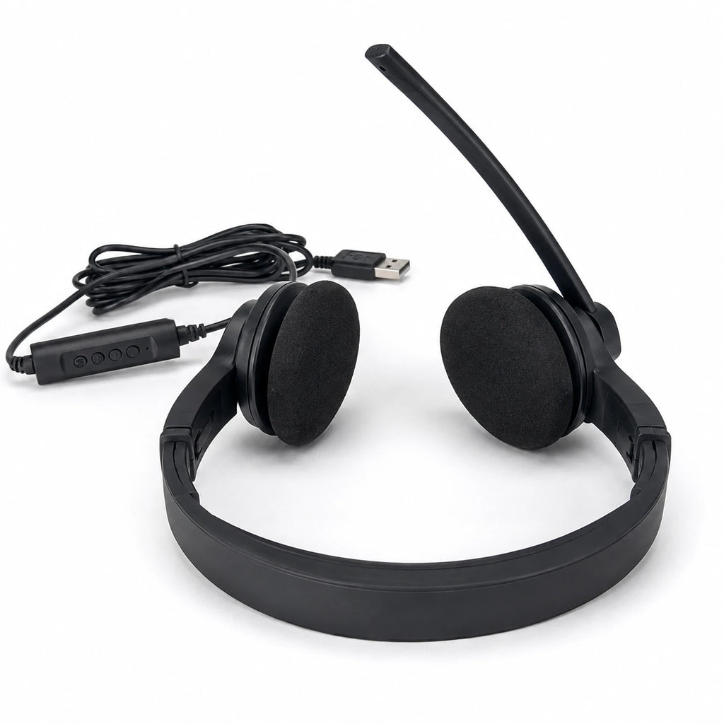 Call Center 001 headset soft foam ear pads and lightweight headband