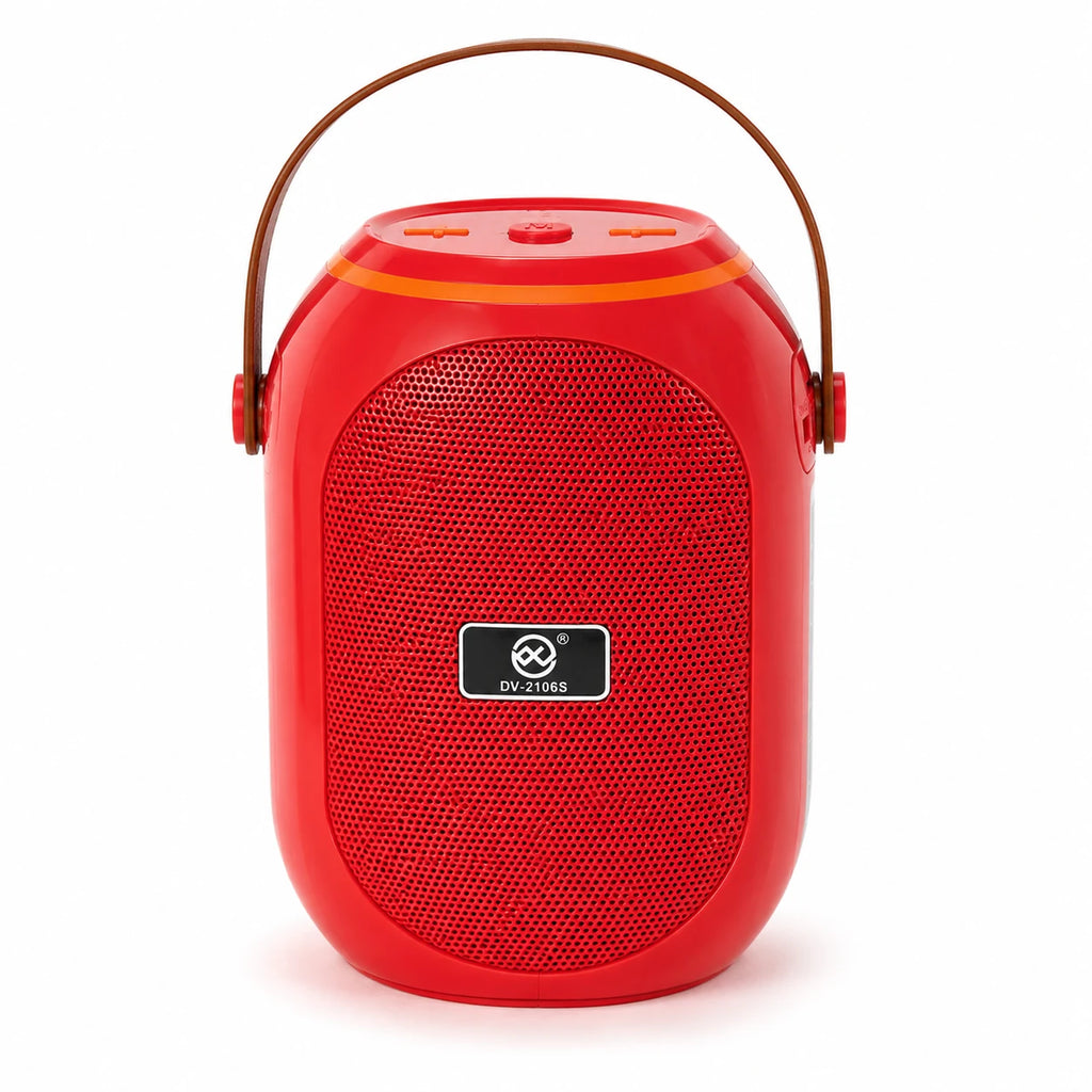 DV-2106S wireless speaker front view with portable carry handle