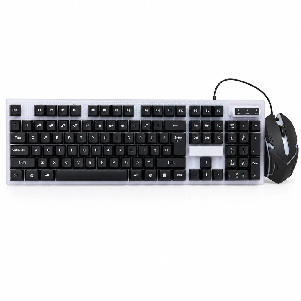 F83 104-key full-size wired keyboard with numeric keypad