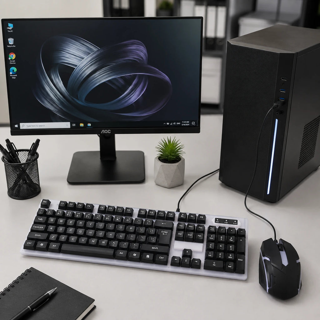 F83 USB wired keyboard and mouse set for desktop computer use