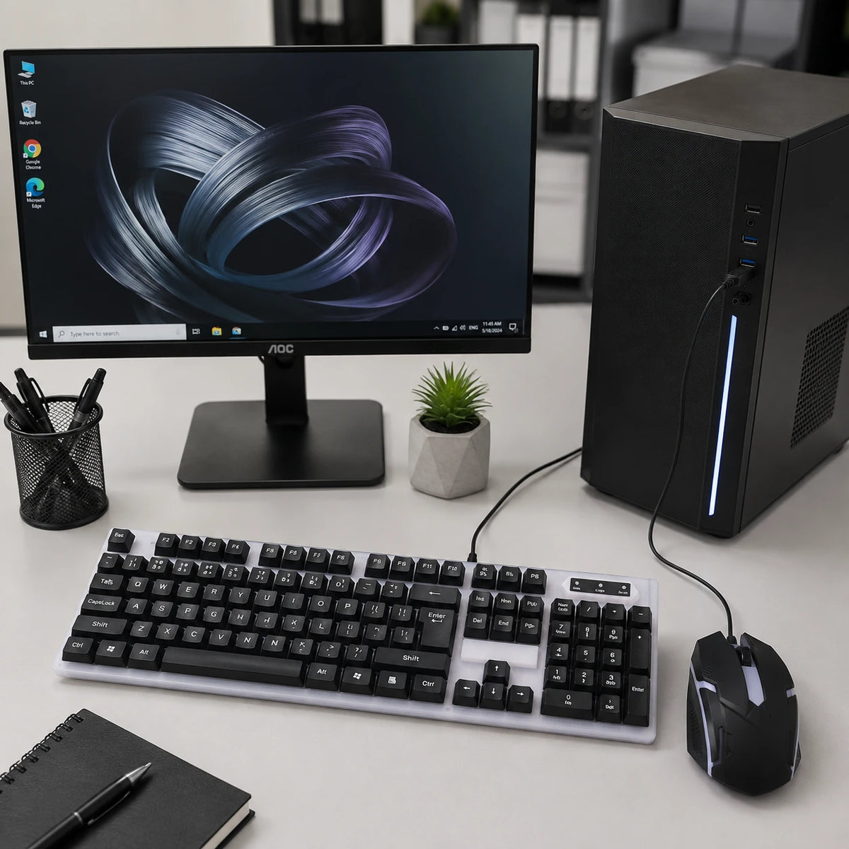 F83 USB wired keyboard and mouse set for desktop computer use