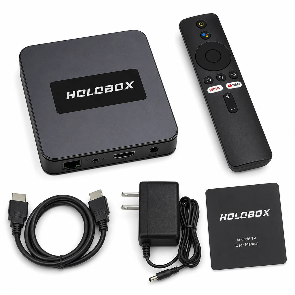 Holobox Android TV Box for turning a compatible TV into a smart TV