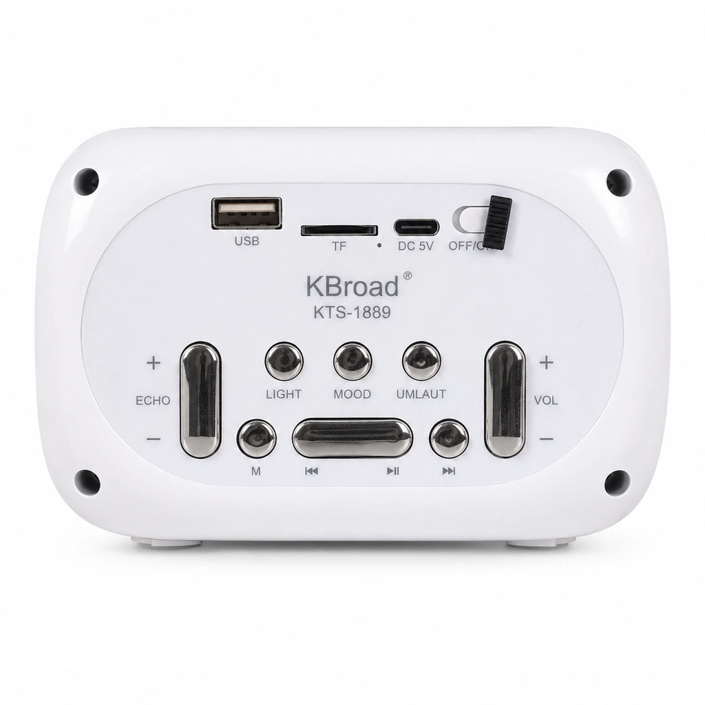 KBroad KTS-1889 karaoke speaker with TF card USB and DC 5V inputs