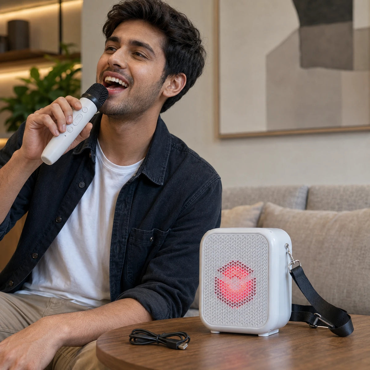 KBroad KTS-1889 karaoke speaker with wireless microphone lifestyle