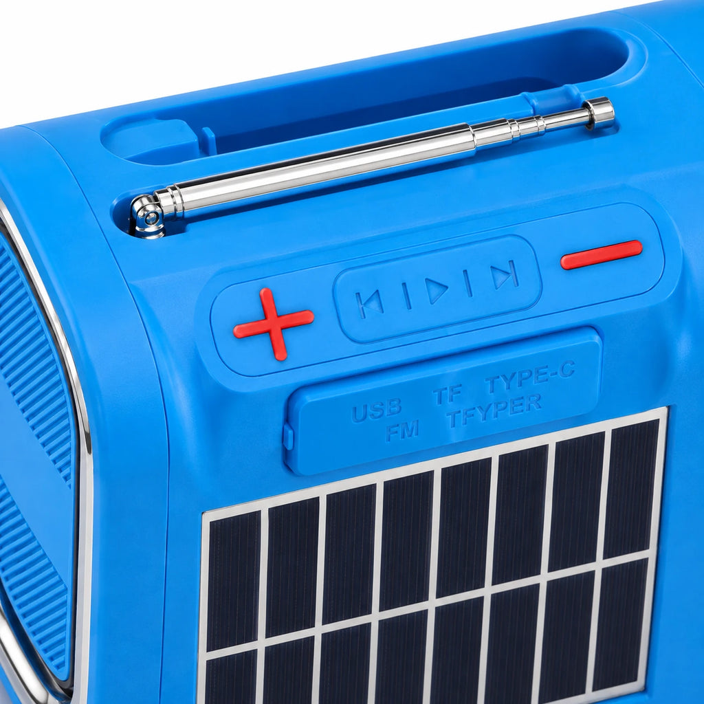 KTS-1636 portable wireless speaker OFF and ON controls