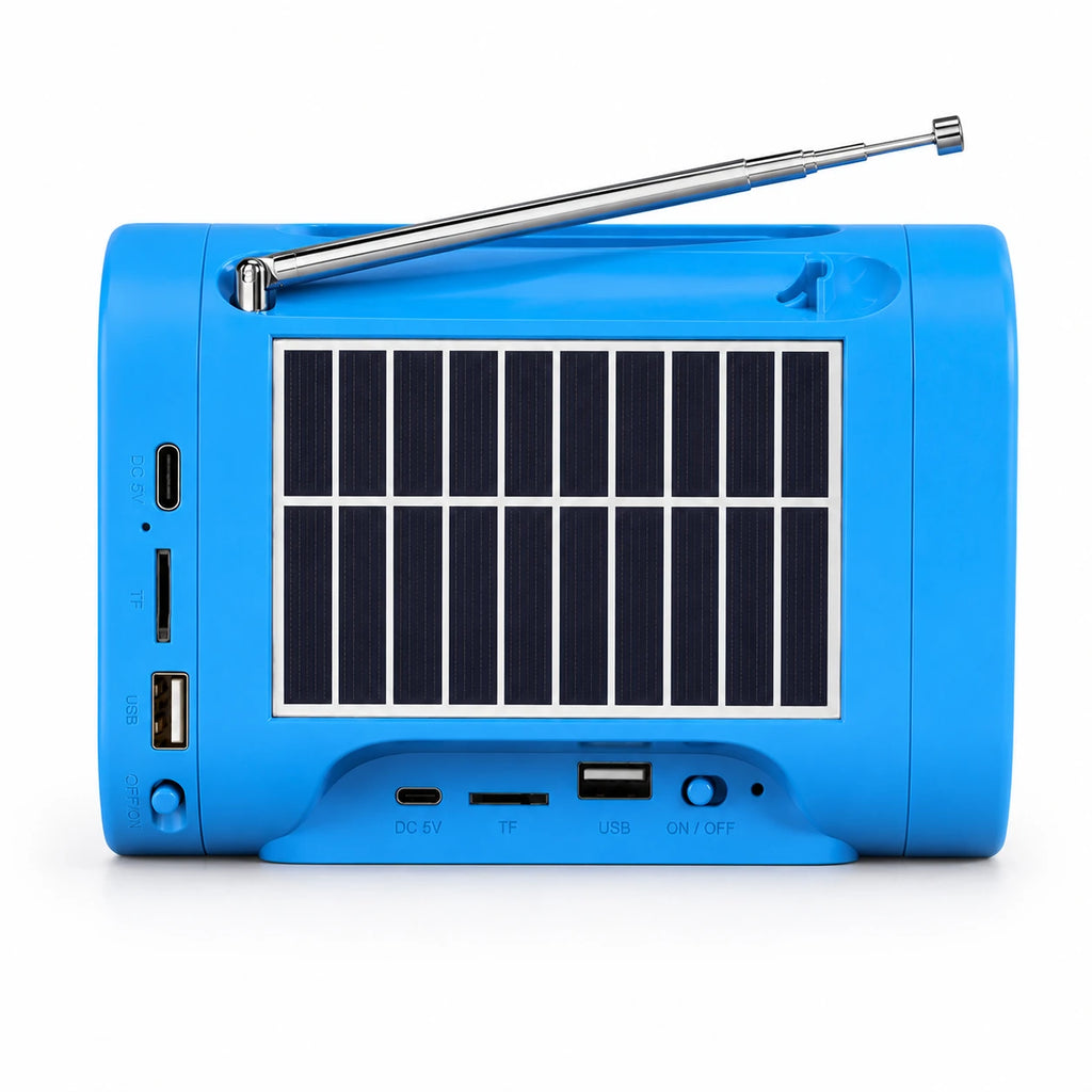 KTS-1636 portable wireless speaker with FM radio and solar charging