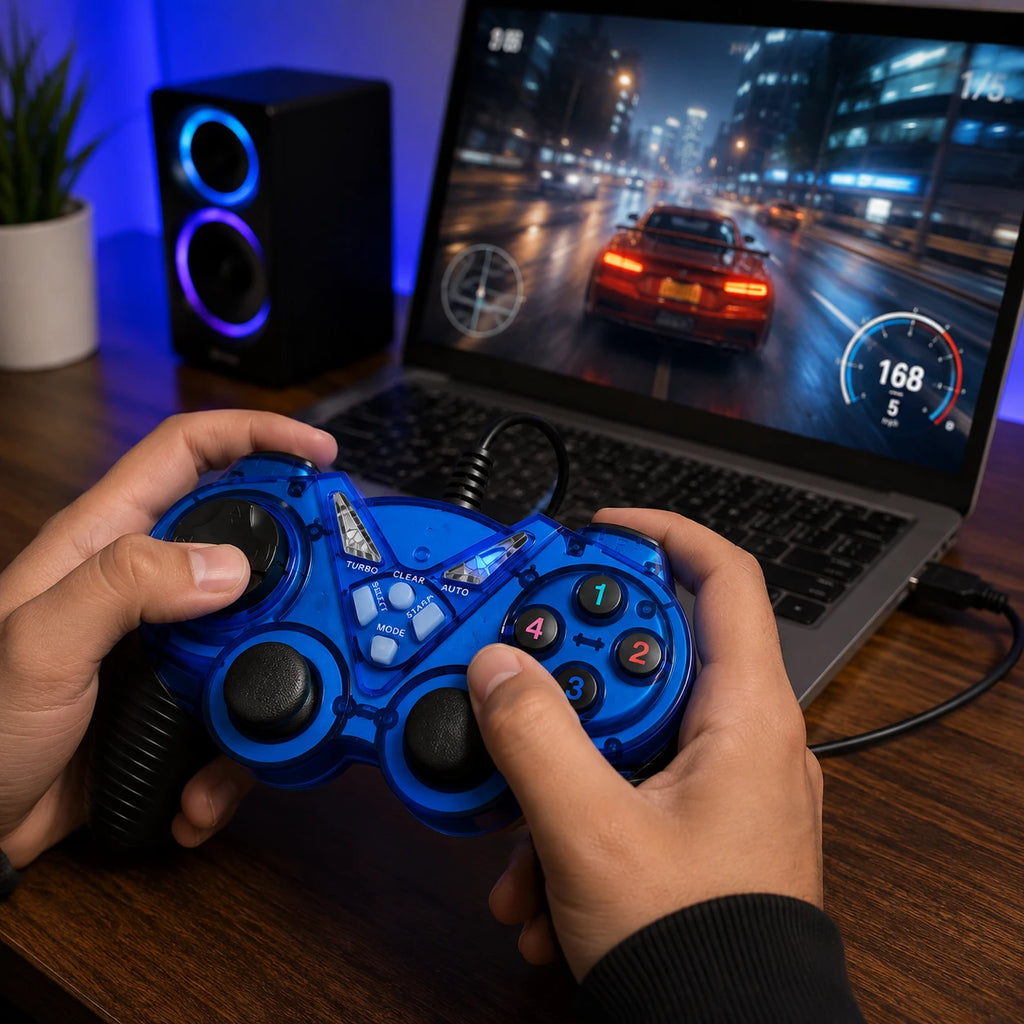 Lanjue L2000 game controller with dual analog sticks and 8-direction D-pad