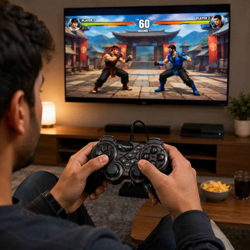 Lanjue L4000 USB gamepad with D-pad analog sticks and 10 buttons