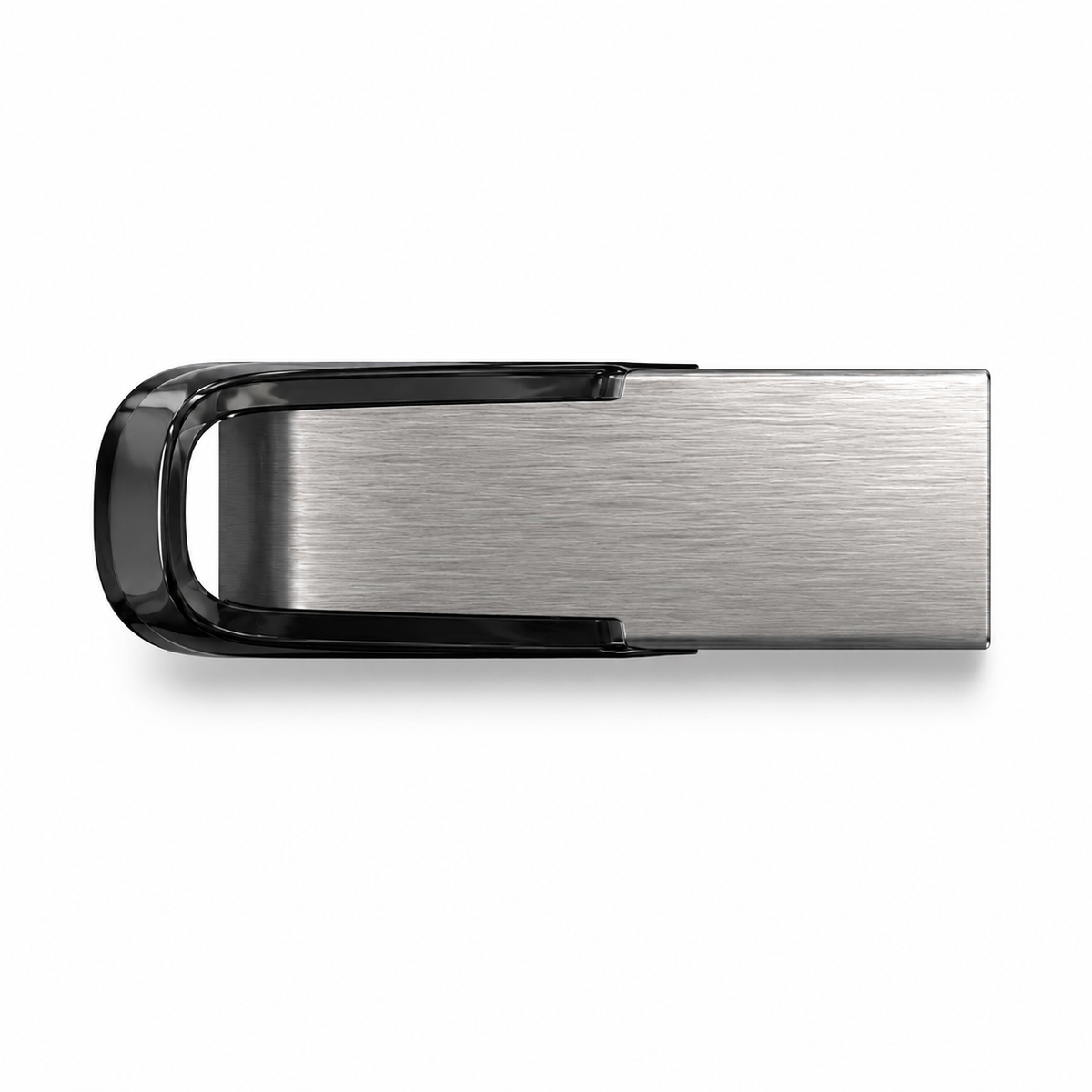 Lexar USB flash drive with silver metal body and black protective swivel coverr