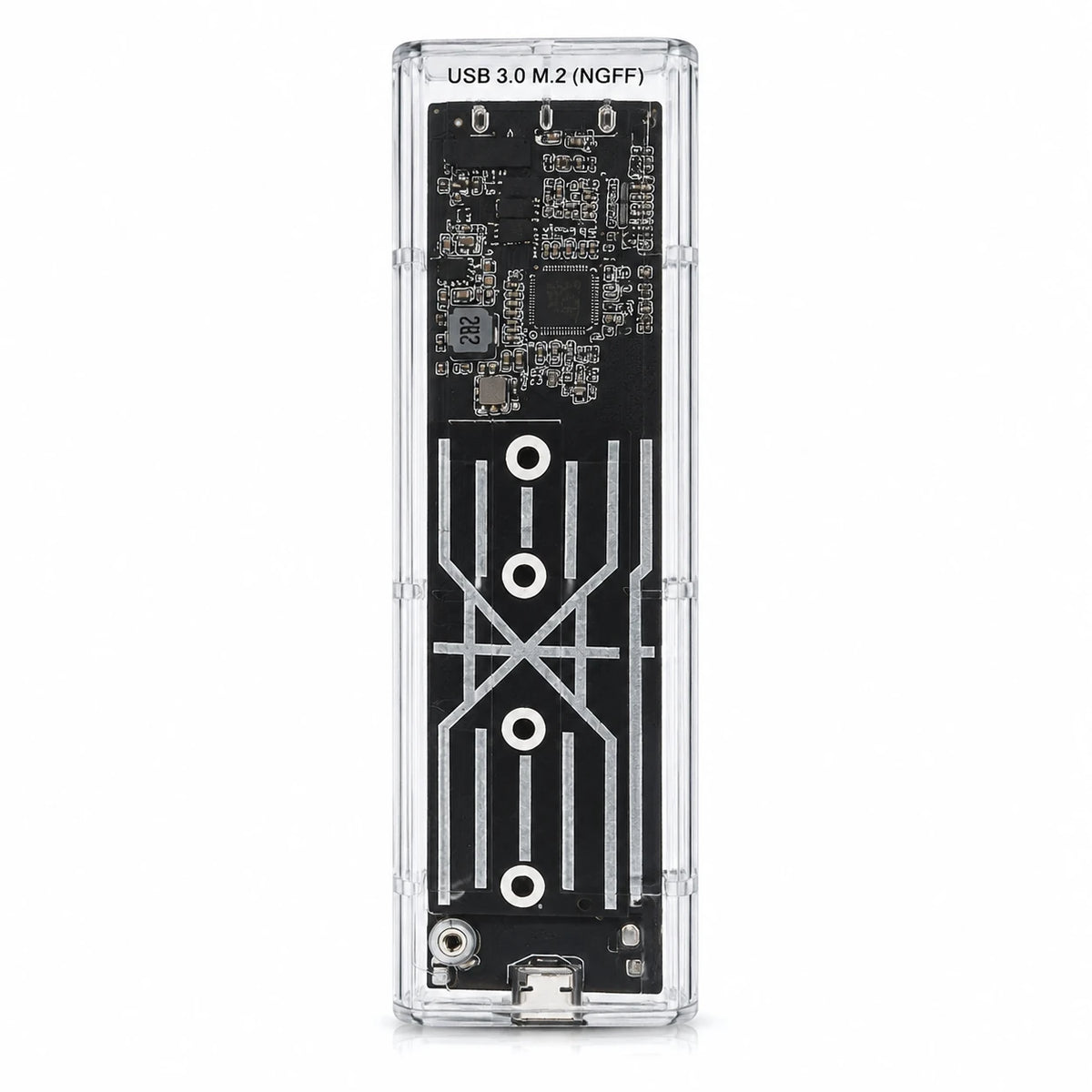 M.2 SSD enclosure USB Type-C port close-up
