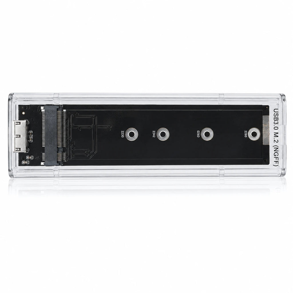 M.2 SSD enclosure supporting 2230 2242 2260 and 2280 SSD sizes