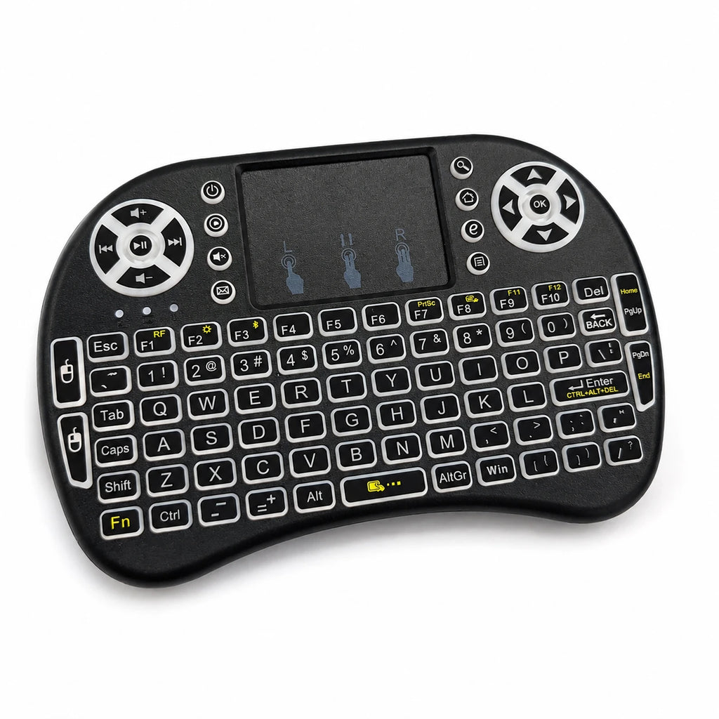 Mini wireless keyboard and mouse combo with backlit touchpad