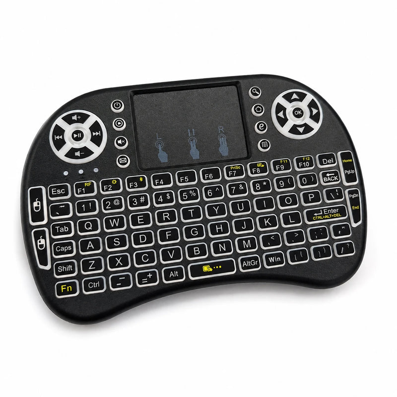 Mini wireless keyboard and mouse combo with backlit touchpad