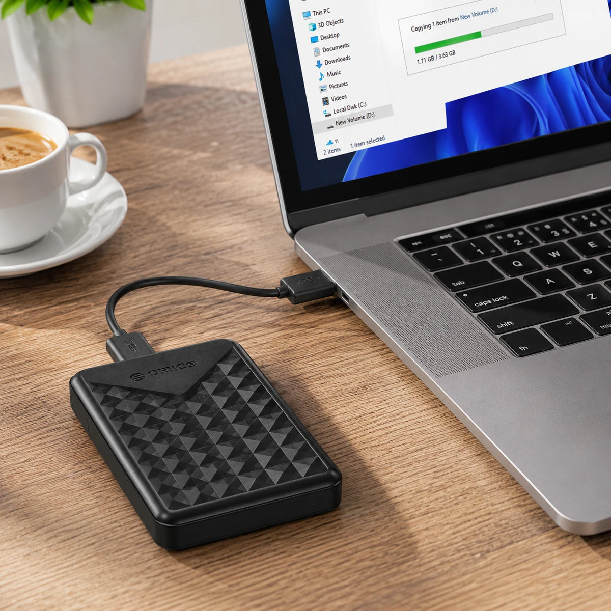 ORICO SL-001 2.5 inch HDD SSD enclosure for external storage and data transfer