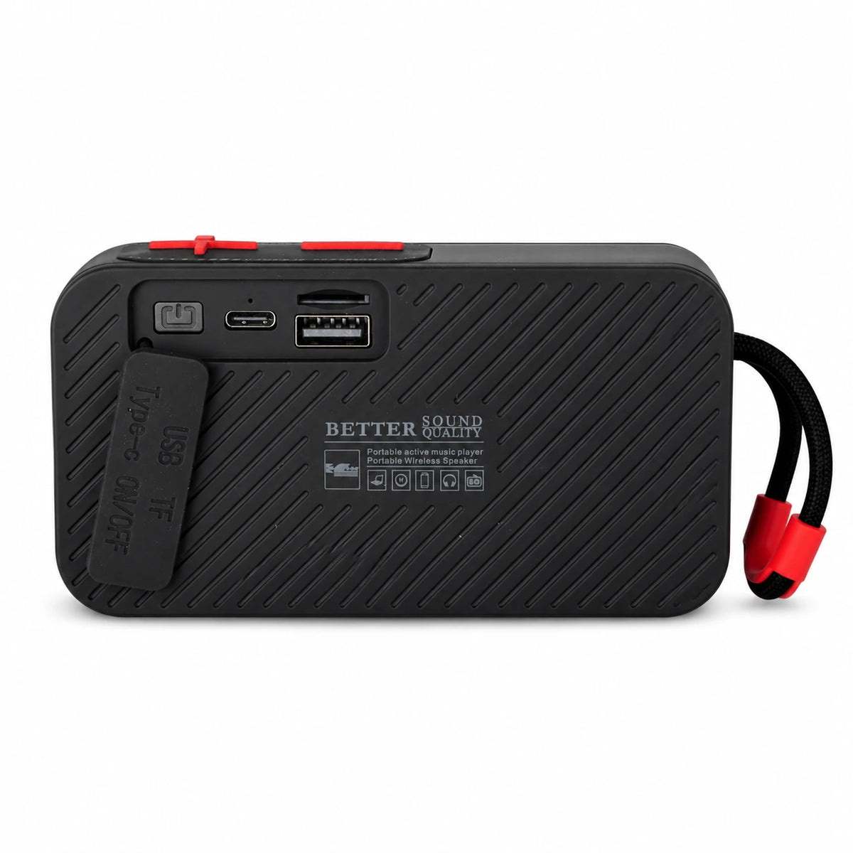 Portable wireless speaker with Type-C charging, TF card and USB ports