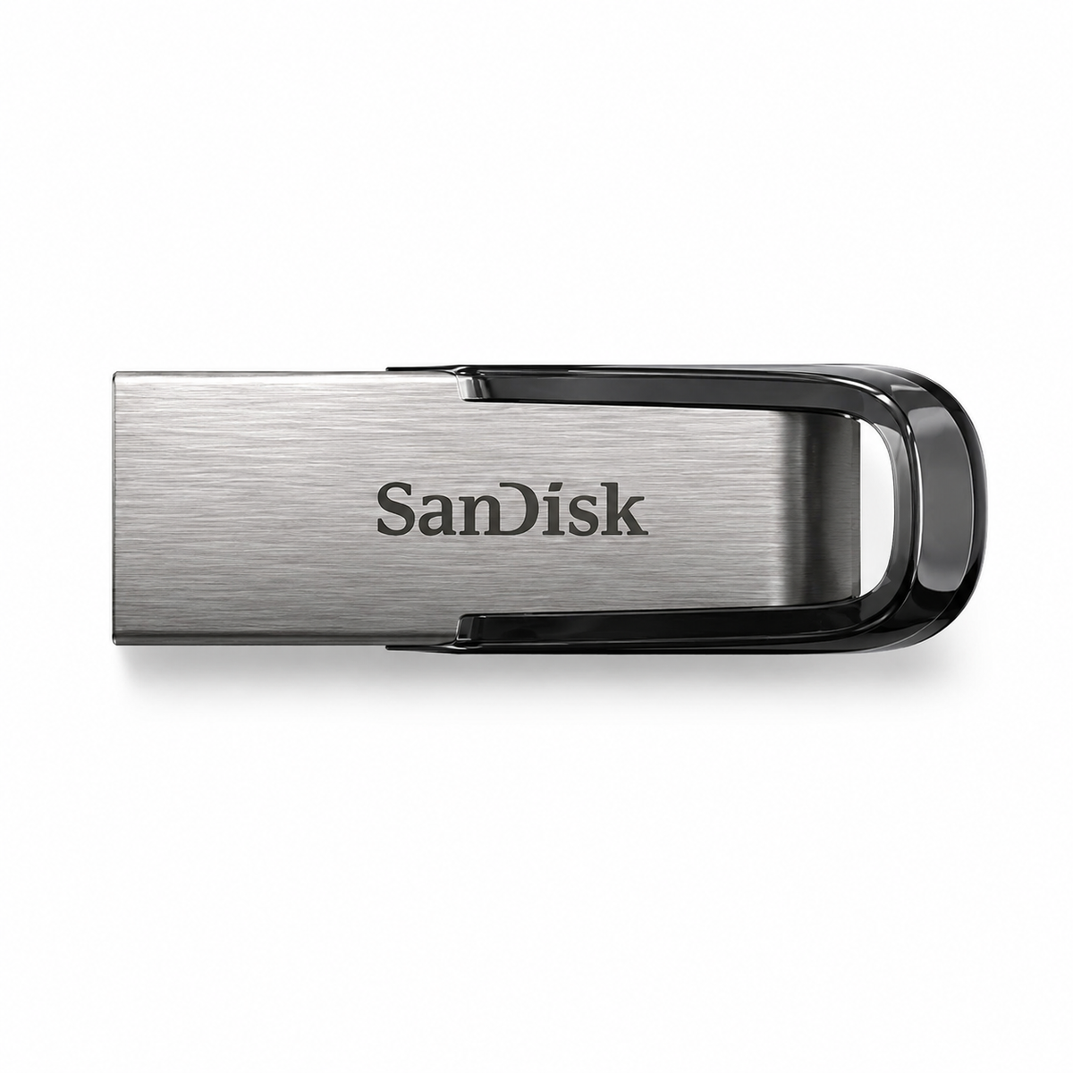 SanDisk 64GB USB flash drive silver metal design with black swivel cover