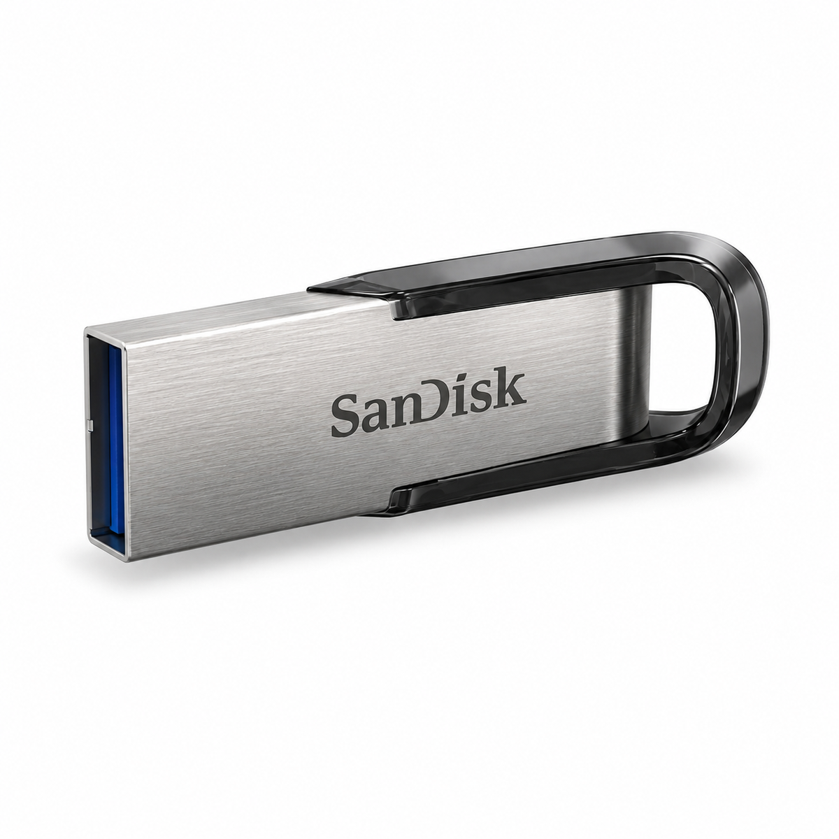 SanDisk 64GB USB flash drive with metal body and protective swivel cover