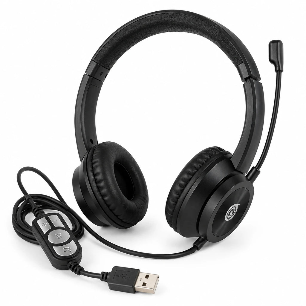 TUCCI Q5 USB headphone front view with soft ear cushions