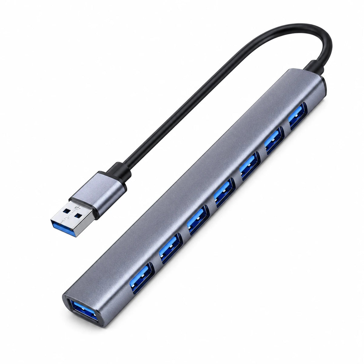 USB 3.0 7-port hub for notebook with 5Gbps high-speed data transfer