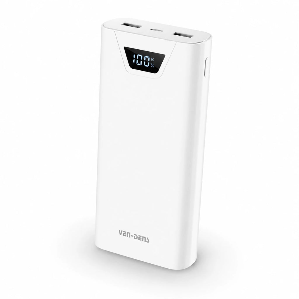 Ven-Dens VD-PB044 power bank close-up with digital battery display and ports
