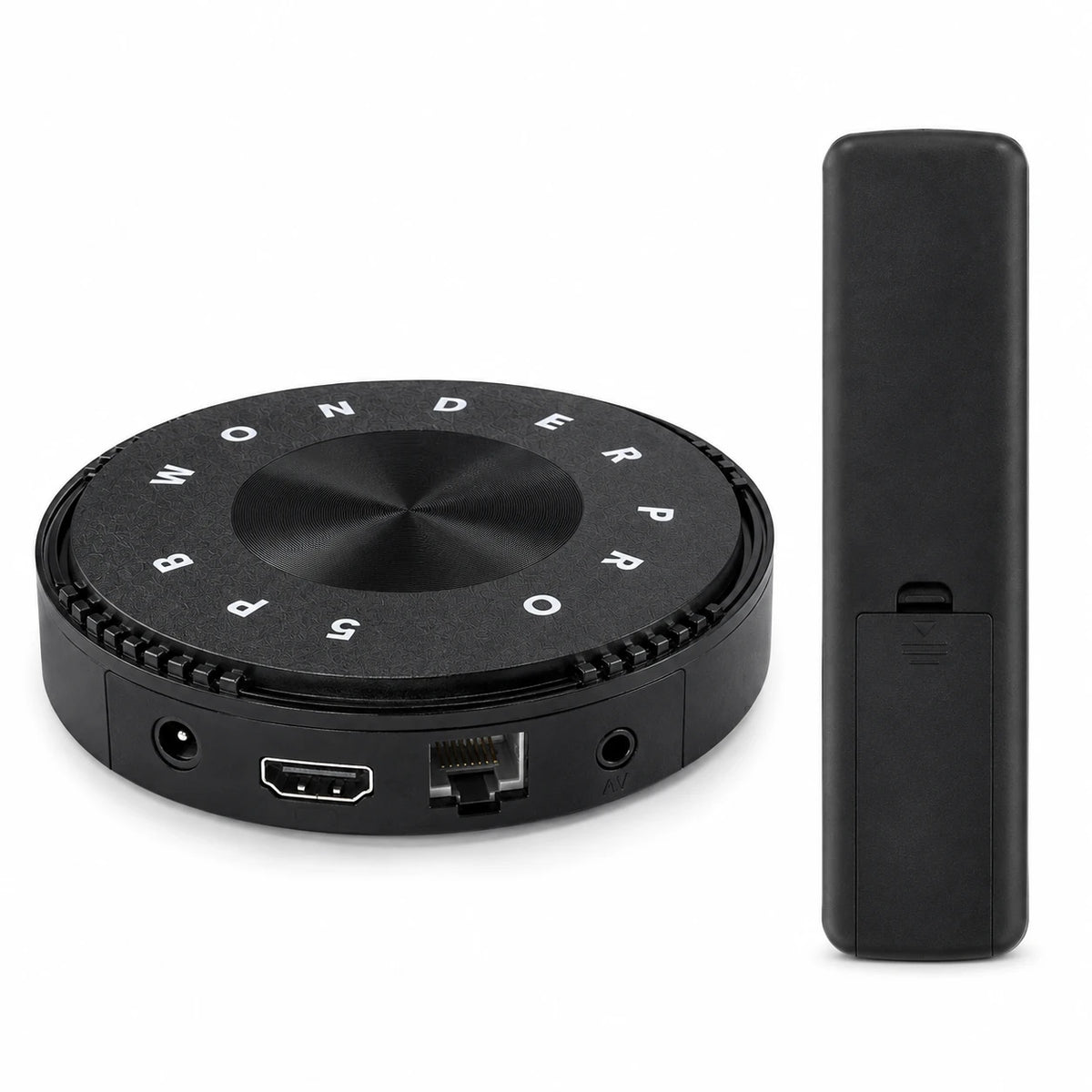 WONDER PRO WP5 Android TV Box HDMI LAN AV and DC IN ports