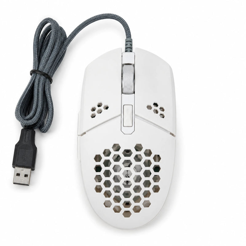 ZERODATE G25 wired gaming mouse front view with honeycomb design