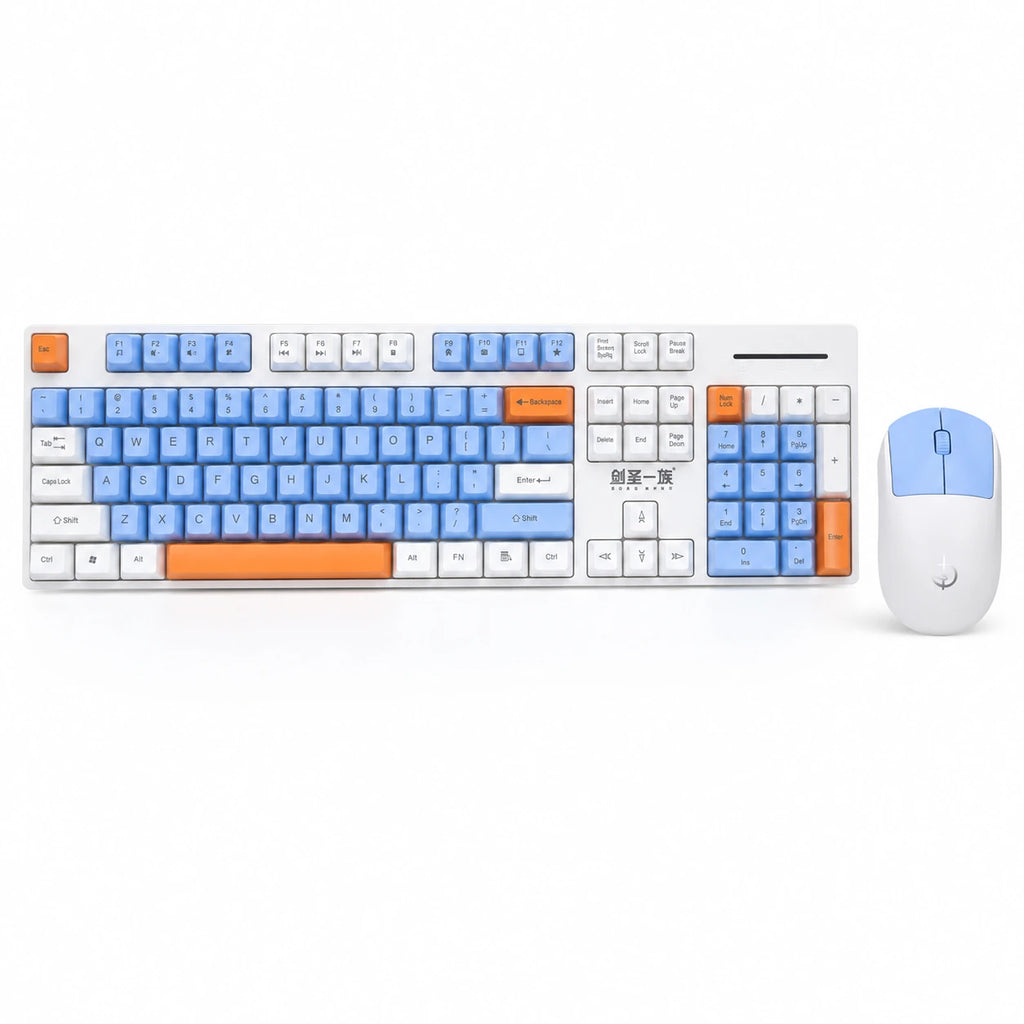 ZIYOULANG wireless keyboard and mouse full size front view
