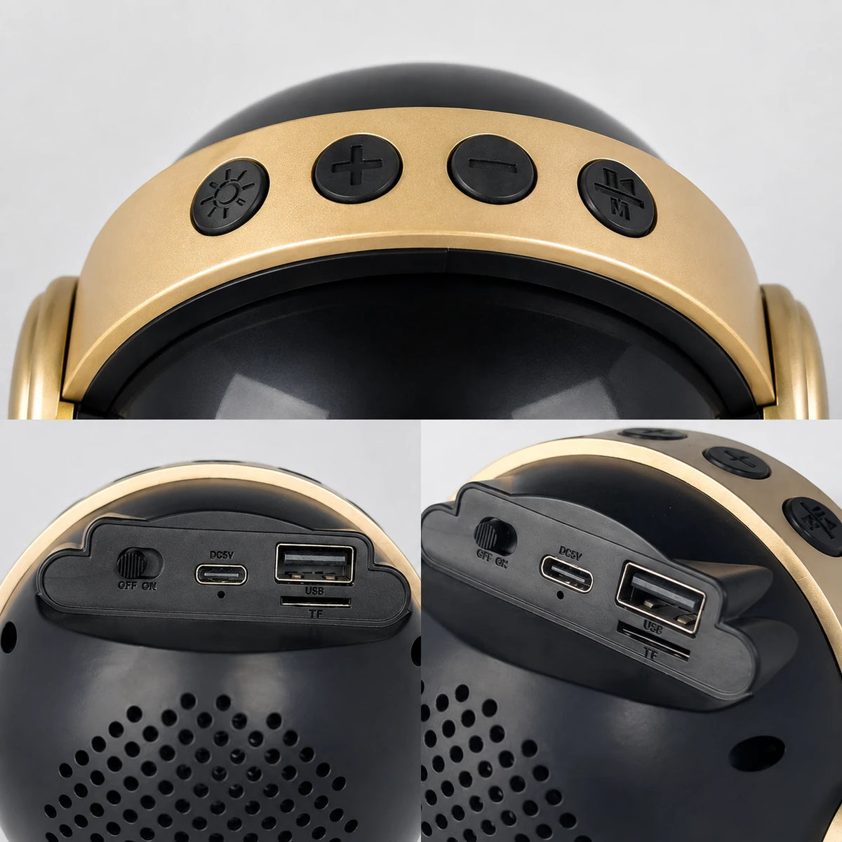 astronaut wireless speaker controls for power and playback
