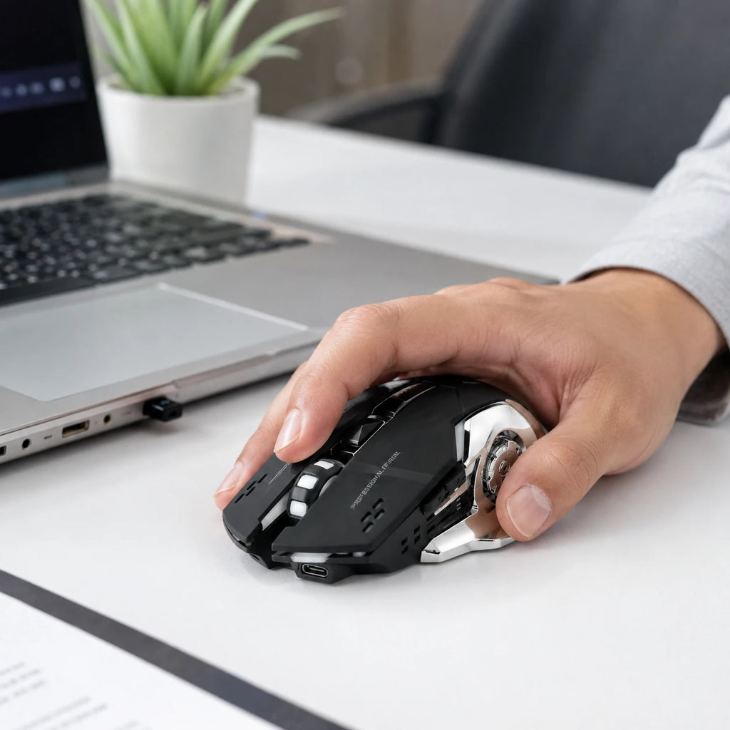 Rechargeable Wireless Gaming Mouse – Bluetooth + 2.4G, 1600 DPI