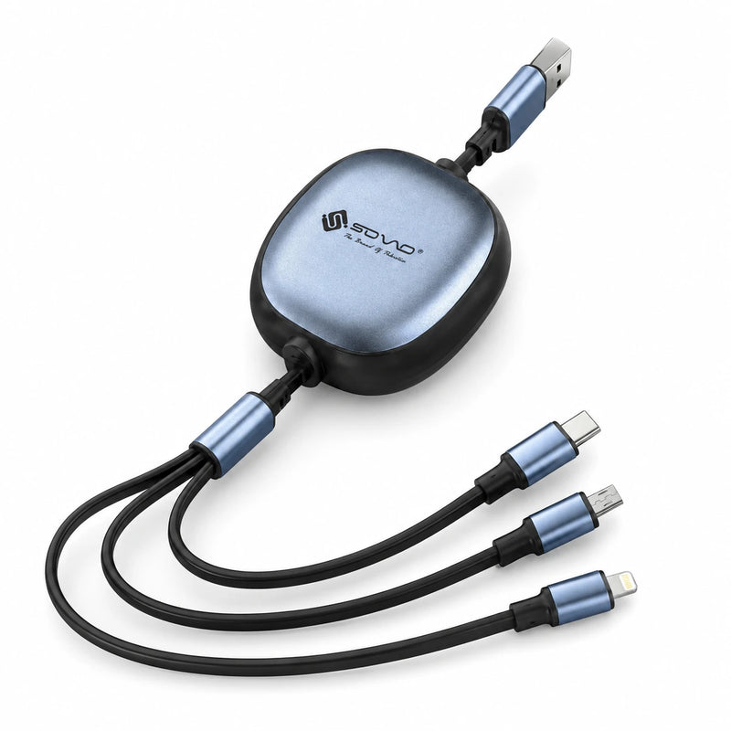 sovo SG-118 3-in-1 retractable cable with 100W fast charging